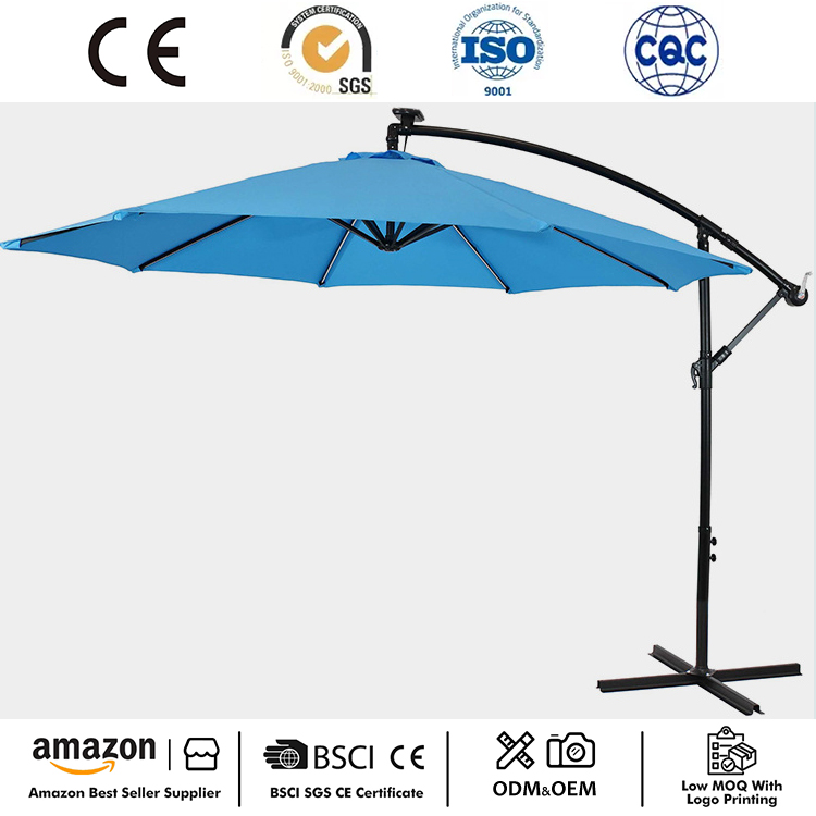 10FT LED Solaris Pendens Market Patio Umbrella