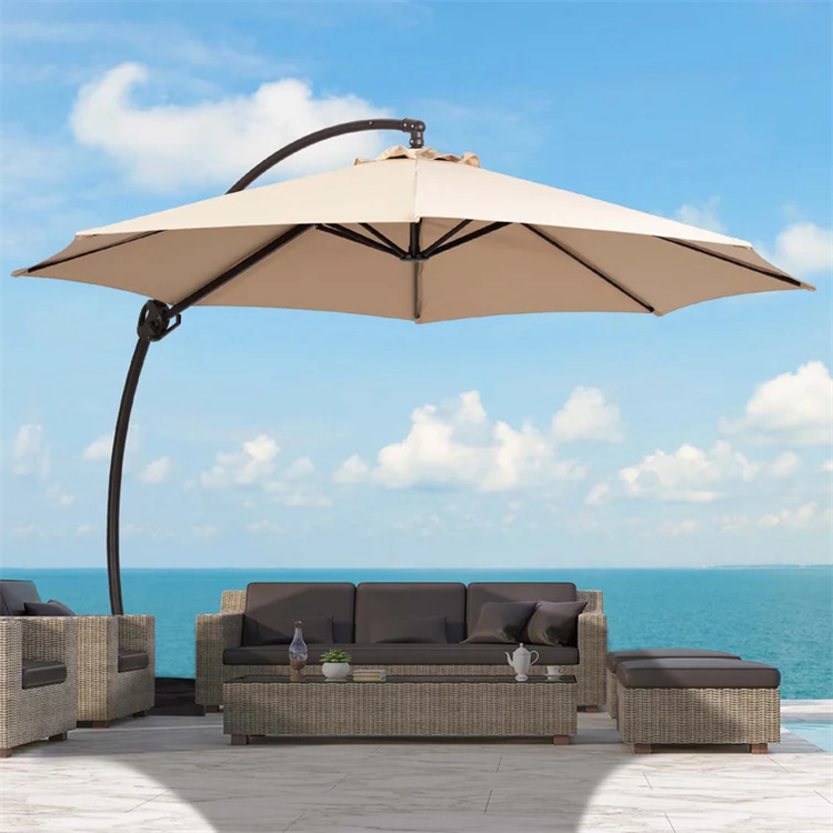 11FT Curvy Cantilever Patio cinguli Pendens Umbrella