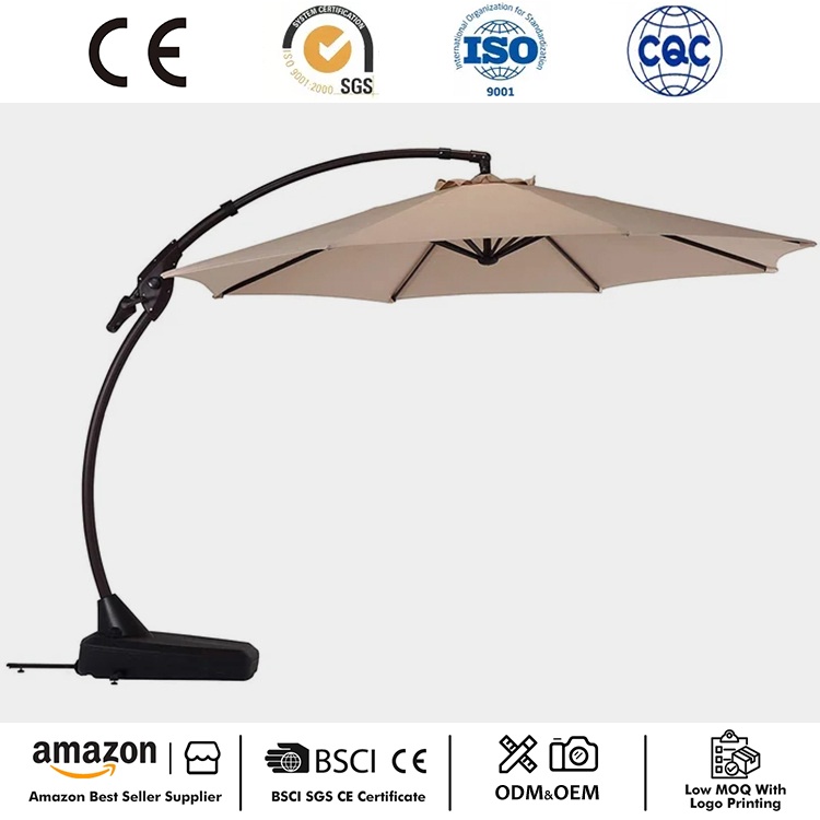 12 FT Curvy Patio Cantilever Umbrella cum Base