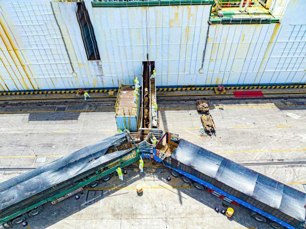 Ningbo porte area inaugurata hoc anno primae massae invectae pecoris vivae omnes inspectionem quarentenam translatae sunt