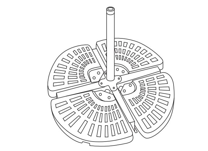 Umbrella Base repleta cinguli Cantilener Umbrella Instructione Operating