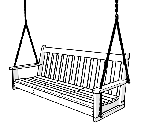 Patio pendens banco Porch Swing Conventus Instructiones