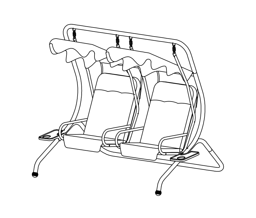 II personam conopeum Steel Porch Conventus adductius Instructionem