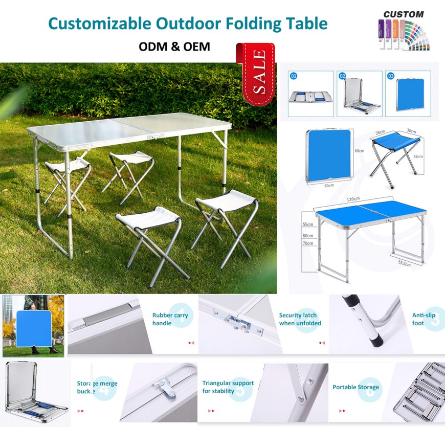 Aluminium Folding Table and Cathedrae Set