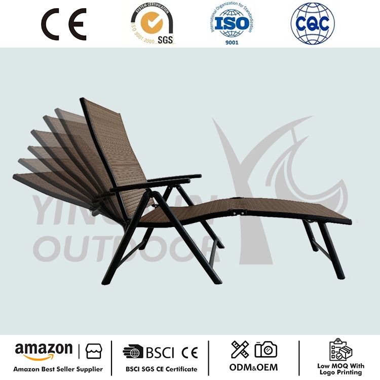 7 Positio Foldable Aluminium Chaise Lounger