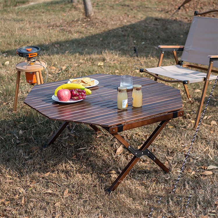Octagonal Policos Castra picnic mensam