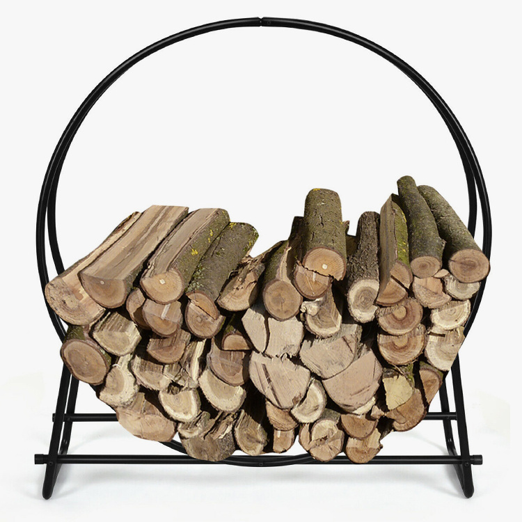 Log Hoop Firewood at Rack Holder